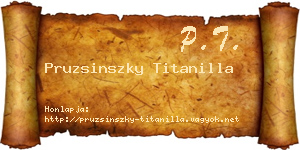Pruzsinszky Titanilla névjegykártya